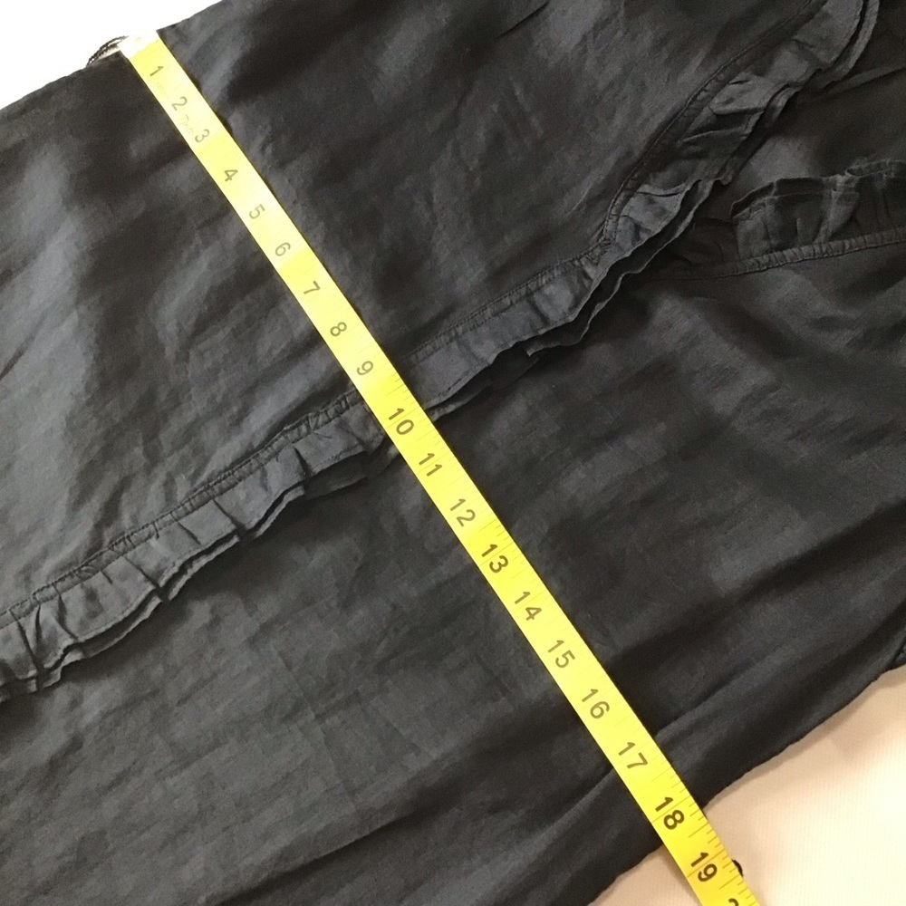 Frame Cotton Black Button Down Ruffle Mini Dress - Picture 11 of 12